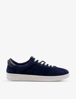 DUNE Eureka Laser-cut Suede Low-top Trainers For Womens Navy-suede