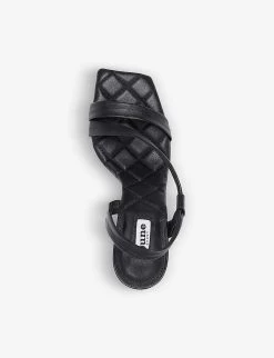 DUNE Marbled Asymmetric Quilted Leather Sandals For Womens Black-leather -Dune London Sales Store unnamed file 308