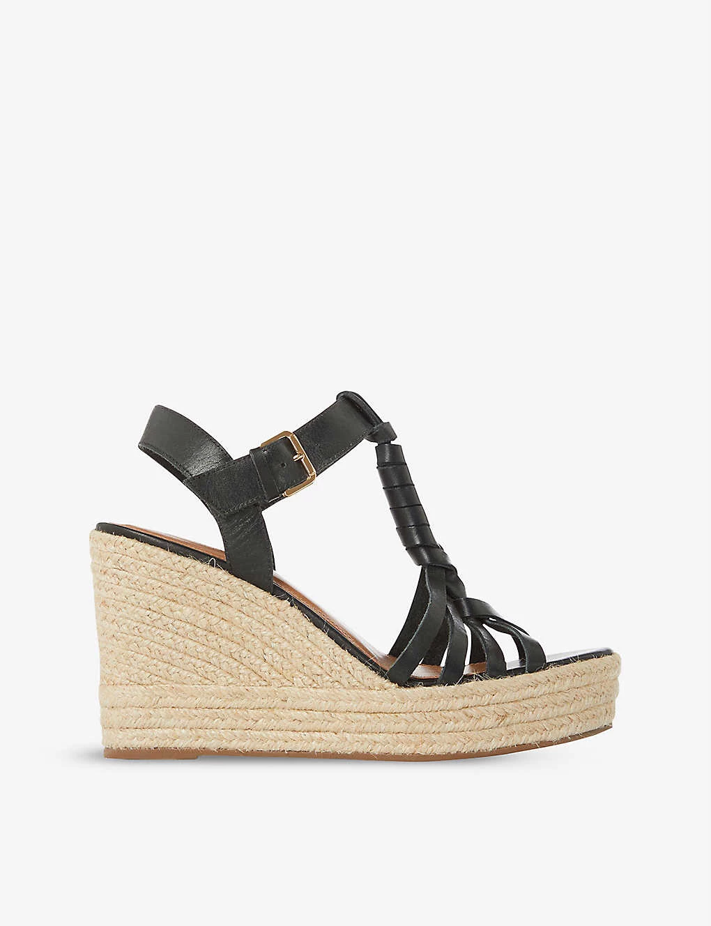 DUNE Kofu Espadrille Leather Wedge Sandals For Womens Black-leather 3 DUNE Kofu Espadrille Leather Wedge Sandals For Womens Black-leather