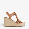 DUNE Kofu Espadrille Leather Wedge Sandals For Womens Tan-leather -Dune London Sales Store unnamed file 320