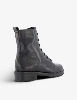 DUNE Pinney Encrusted Lace-up Leather Ankle Boots For Womens Black-leather -Dune London Sales Store unnamed file 328