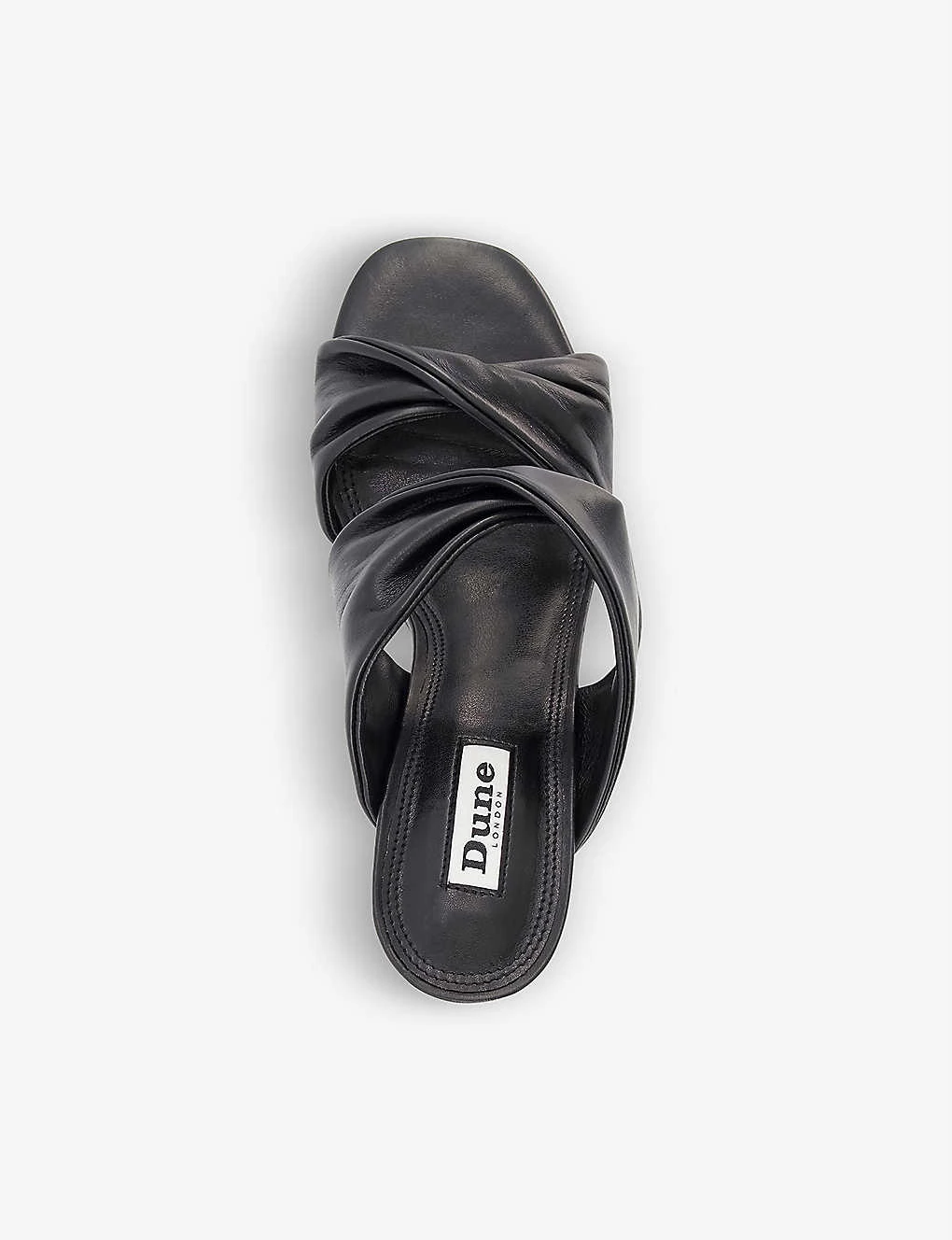 DUNE Mettle Knotted Heeled Leather Mules For Womens Black-leather 6 DUNE Mettle Knotted Heeled Leather Mules For Womens Black-leather - Image 4