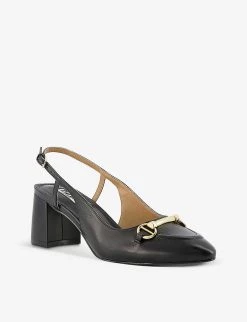 DUNE Cassie Snaffle-trim Leather Slingback Heels For Womens Black-leather -Dune London Sales Store unnamed file 342