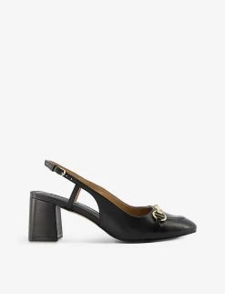 DUNE Cassie Snaffle-trim Leather Slingback Heels For Womens Black-leather -Dune London Sales Store unnamed file 344