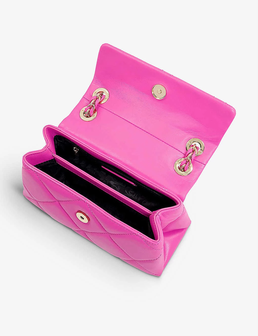 DUNE Duchess Small Quilted Leather Cross-body Bag For Womens Fuchsia-leather 4 DUNE Duchess Small Quilted Leather Cross-body Bag For Womens Fuchsia-leather - Image 2