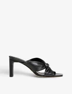 DUNE Magnet Twist-knot Heeled Leather Mules For Womens Black-black Leather -Dune London Sales Store unnamed file 354