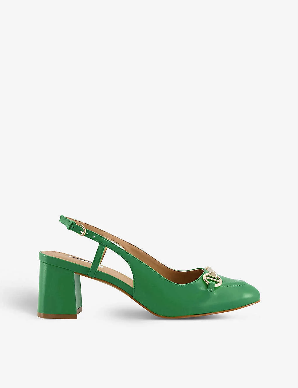 DUNE Cassie Snaffle-trim Leather Slingback Heels For Womens Green-leather 3 DUNE Cassie Snaffle-trim Leather Slingback Heels For Womens Green-leather