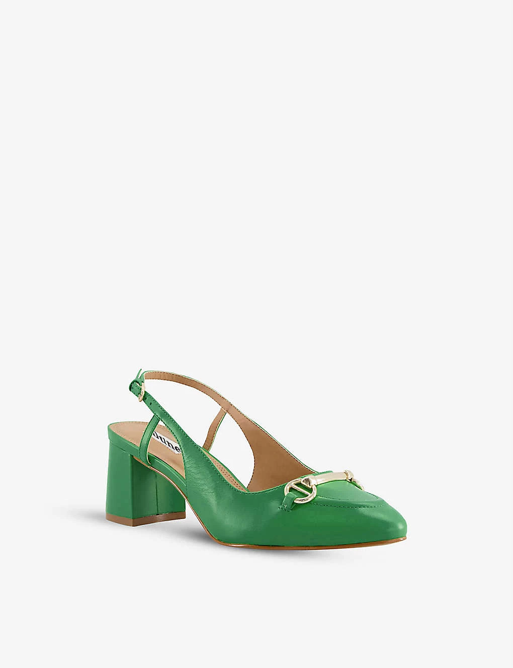 DUNE Cassie Snaffle-trim Leather Slingback Heels For Womens Green-leather 5 DUNE Cassie Snaffle-trim Leather Slingback Heels For Womens Green-leather - Image 3