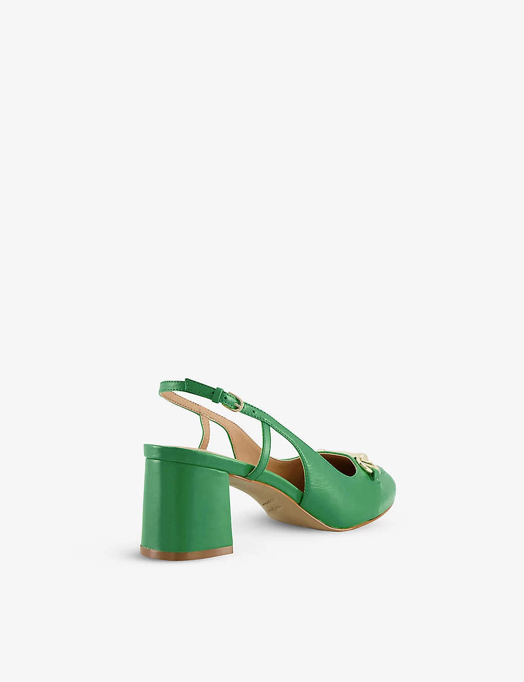 DUNE Cassie Snaffle-trim Leather Slingback Heels For Womens Green-leather 6 DUNE Cassie Snaffle-trim Leather Slingback Heels For Womens Green-leather - Image 4