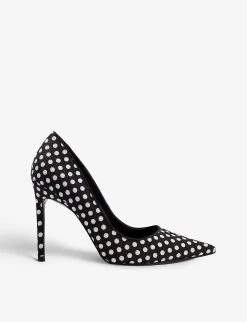 DUNE Avianna Polka-dot Woven Courts For Womens Black White-fabric
