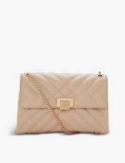 DUNE Dorchester Small Quilted Woven Shoulder Bag For Womens Ecru-synthetic