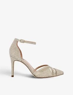 DUNE Sparkle Metallic Mesh-woven Courts Gold-fabric
