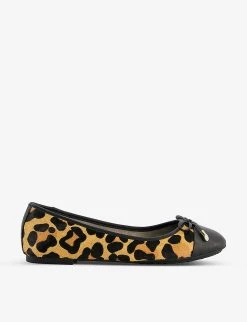 DUNE Hartlyn Leopard-print Leather Ballet Courts For Womens -Dune London Sales Store unnamed file 449