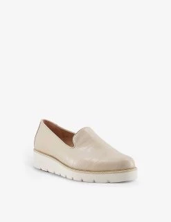 DUNE Glides Croc-embossed Faux Leather Flatform Slippers For Womens Ecru-synthetic -Dune London Sales Store unnamed file 45