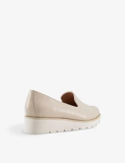 DUNE Glides Croc-embossed Faux Leather Flatform Slippers For Womens Ecru-synthetic -Dune London Sales Store unnamed file 46