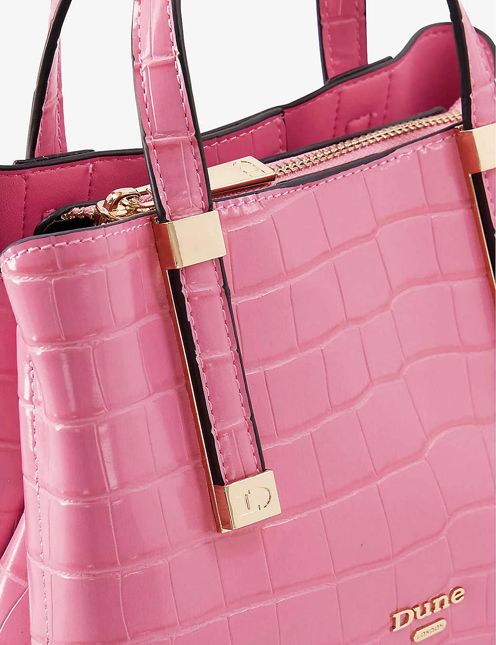 DUNE Dinkydorrie Reptile-embossed Faux-leather Tote Bag For Womens Pink-plain Synthetic 4 DUNE Dinkydorrie Reptile-embossed Faux-leather Tote Bag For Womens Pink-plain Synthetic - Image 2