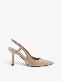 DUNE Cabanna Patent-leather Slingback Courts For Womens Nude-patent Synthetic -Dune London Sales Store unnamed file 486