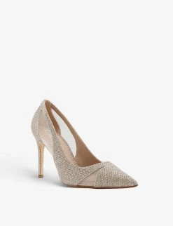 DUNE Bristal Cut-out Mesh Court Heels For Womens Gold-fabric -Dune London Sales Store unnamed file 493