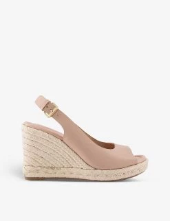 DUNE Kimmy Slingback Espadrille-wedge Leather Sandals For Womens Blush-leather