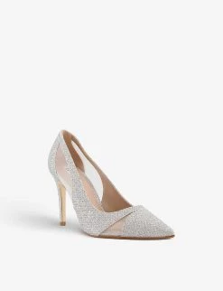 DUNE Banquet Cut-out Mesh Court Heels For Womens Silver-fabric -Dune London Sales Store unnamed file 548
