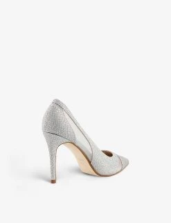 DUNE Banquet Cut-out Mesh Court Heels For Womens Silver-fabric -Dune London Sales Store unnamed file 549