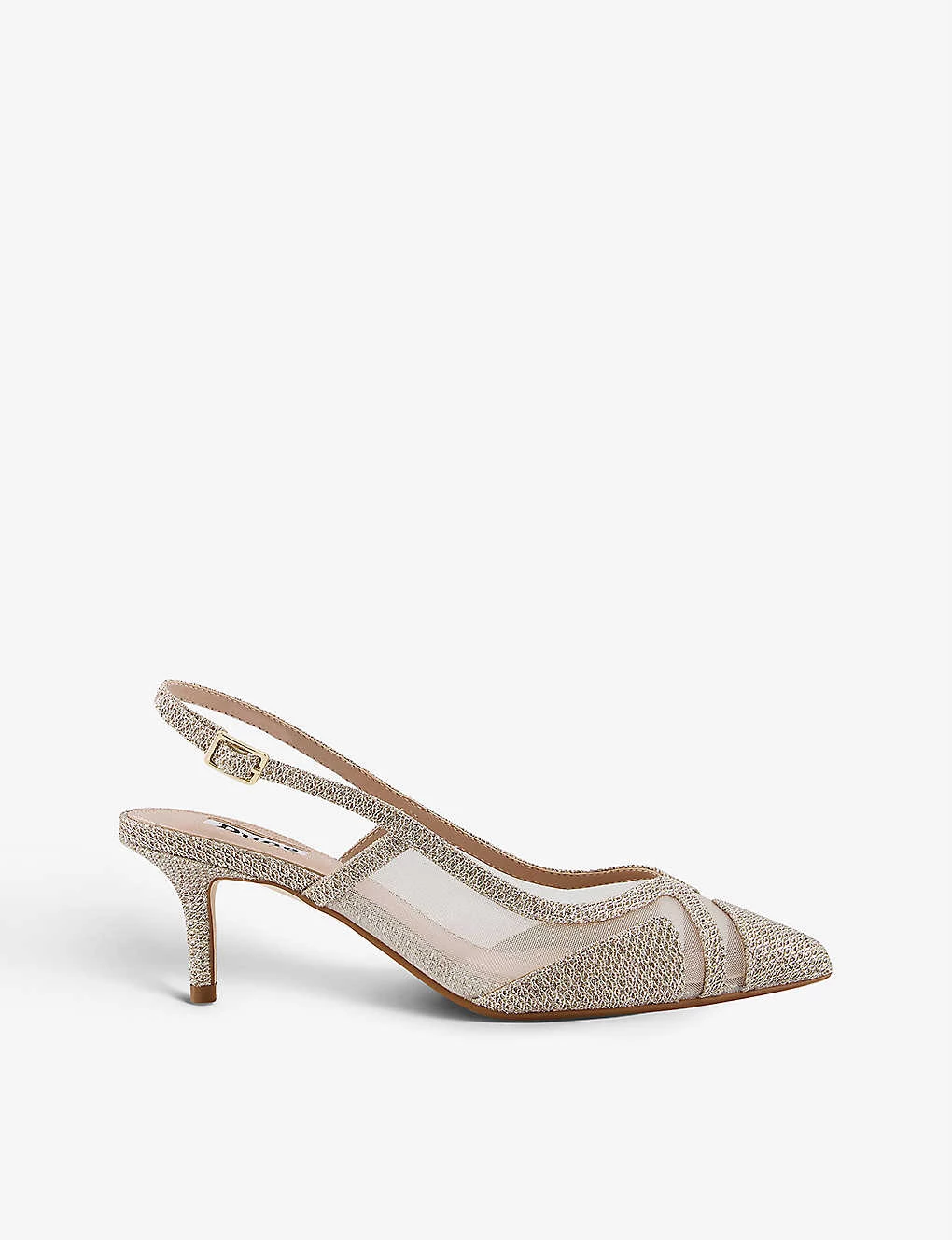DUNE Diana Slingback Mesh-panel Glittered Textile Courts For Womens Gold-fabric 3 DUNE Diana Slingback Mesh-panel Glittered Textile Courts For Womens Gold-fabric