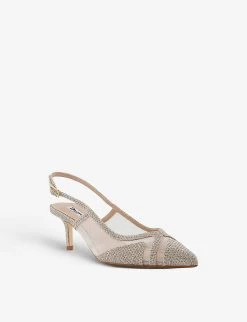 DUNE Diana Slingback Mesh-panel Glittered Textile Courts For Womens Gold-fabric 9 DUNE Diana Slingback Mesh-panel Glittered Textile Courts For Womens Gold-fabric -Dune London Sales Store unnamed file 566