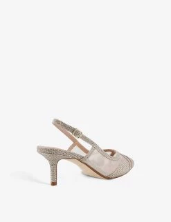 DUNE Diana Slingback Mesh-panel Glittered Textile Courts For Womens Gold-fabric 10 DUNE Diana Slingback Mesh-panel Glittered Textile Courts For Womens Gold-fabric -Dune London Sales Store unnamed file 567