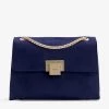 DUNE Bondi Mini Faux-suede Shoulder Bag For Womens Navy-fabric -Dune London Sales Store unnamed file 574