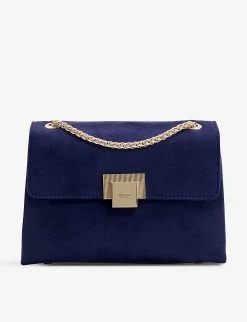 DUNE Bondi Mini Faux-suede Shoulder Bag For Womens Navy-fabric -Dune London Sales Store unnamed file 577