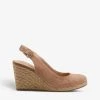 DUNE Codi Slingback Espadrille-wedge Leather Sandals For Womens Camel-suede