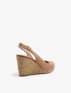 DUNE Codi Slingback Espadrille-wedge Leather Sandals For Womens Camel-suede -Dune London Sales Store unnamed file 601