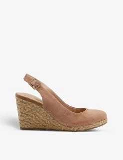 DUNE Codi Slingback Espadrille-wedge Leather Sandals For Womens Camel-suede -Dune London Sales Store unnamed file 602