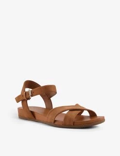 DUNE Landie Cross-strap Leather Sandals For Womens Camel-nubuck -Dune London Sales Store unnamed file 638