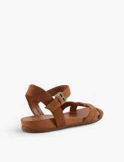 DUNE Landie Cross-strap Leather Sandals For Womens Camel-nubuck -Dune London Sales Store unnamed file 639