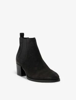 DUNE Payger Block-heel Suede Chelsea Boots For Womens Black-nubuck -Dune London Sales Store unnamed file 647