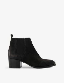 DUNE Payger Block-heel Suede Chelsea Boots For Womens Black-nubuck -Dune London Sales Store unnamed file 649