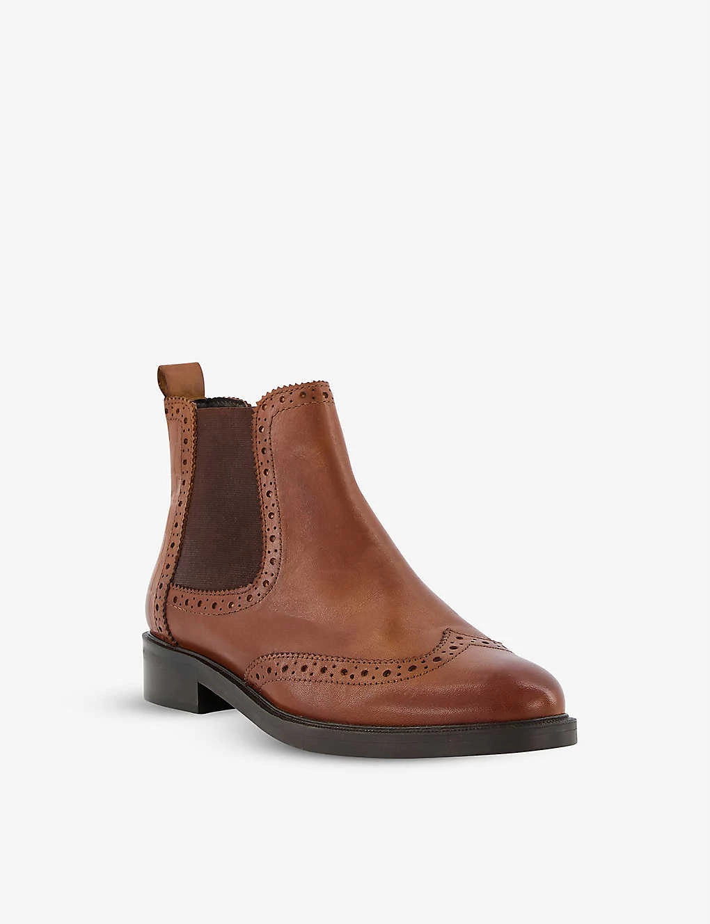 DUNE Quest Brogue Leather Chelsea Ankle Boots For Womens Tan-leather 5 DUNE Quest Brogue Leather Chelsea Ankle Boots For Womens Tan-leather - Image 3