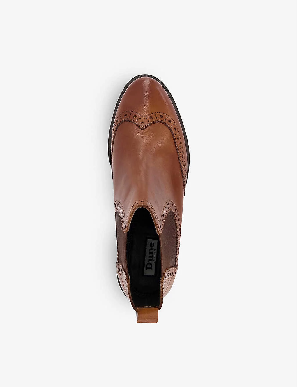 DUNE Quest Brogue Leather Chelsea Ankle Boots For Womens Tan-leather 6 DUNE Quest Brogue Leather Chelsea Ankle Boots For Womens Tan-leather - Image 4