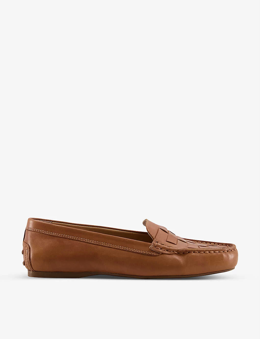 DUNE Greene Woven Leather Loafers For Womens Tan-leather 3 DUNE Greene Woven Leather Loafers For Womens Tan-leather