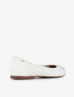 DUNE Hartleys Bow-embellished Leather Ballerina Flats For Womens White-leather -Dune London Sales Store unnamed file 673