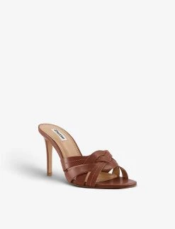DUNE Morias Lattice-strap Heeled Leather Sandals For Womens Tan-leather -Dune London Sales Store unnamed file 7