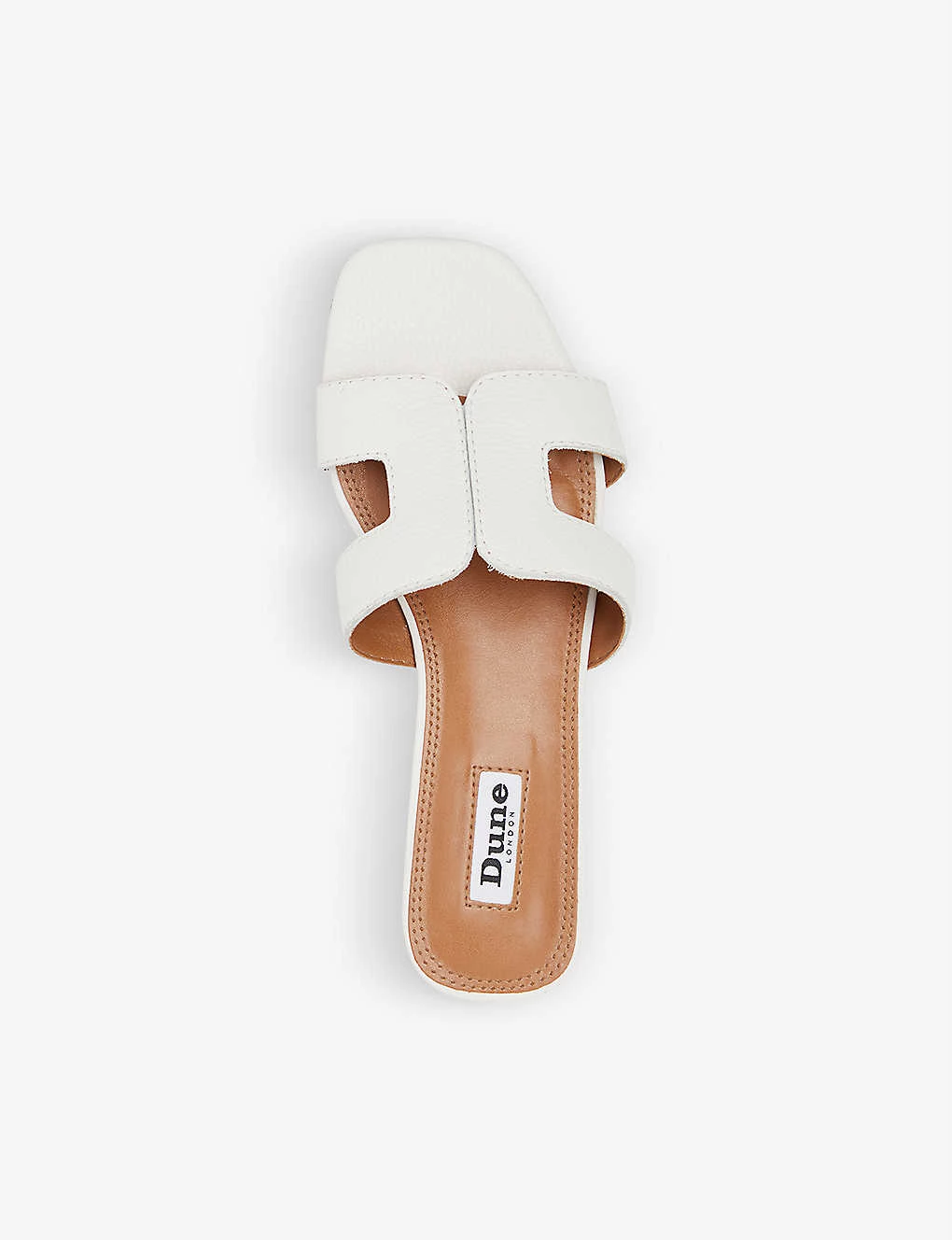 DUNE Loupe Cut Out-strap Leather Sandals For Womens White-leather 4 DUNE Loupe Cut Out-strap Leather Sandals For Womens White-leather - Image 2