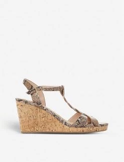DUNE Koala Snakeskin-embossed Leather Wedge Sandals For Womens Natural-rept Printleathe -Dune London Sales Store unnamed file 725