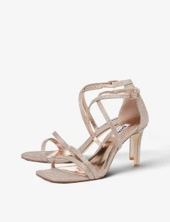 DUNE Musical Metallic Woven Heeled Sandals For Womens Metallic-metallic Fabric -Dune London Sales Store unnamed file 728