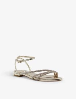 DUNE Novell Crystal-embellished Faux-leather Sandals For Womens Gold-synthetic -Dune London Sales Store unnamed file 737