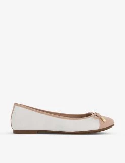 DUNE Hartyln Round-toe Leather Ballet Pumps For Womens White-leather -Dune London Sales Store unnamed file 754