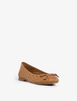 DUNE Hartleys Bow-embellished Leather Ballerina Flats For Womens Tan-leather -Dune London Sales Store unnamed file 757