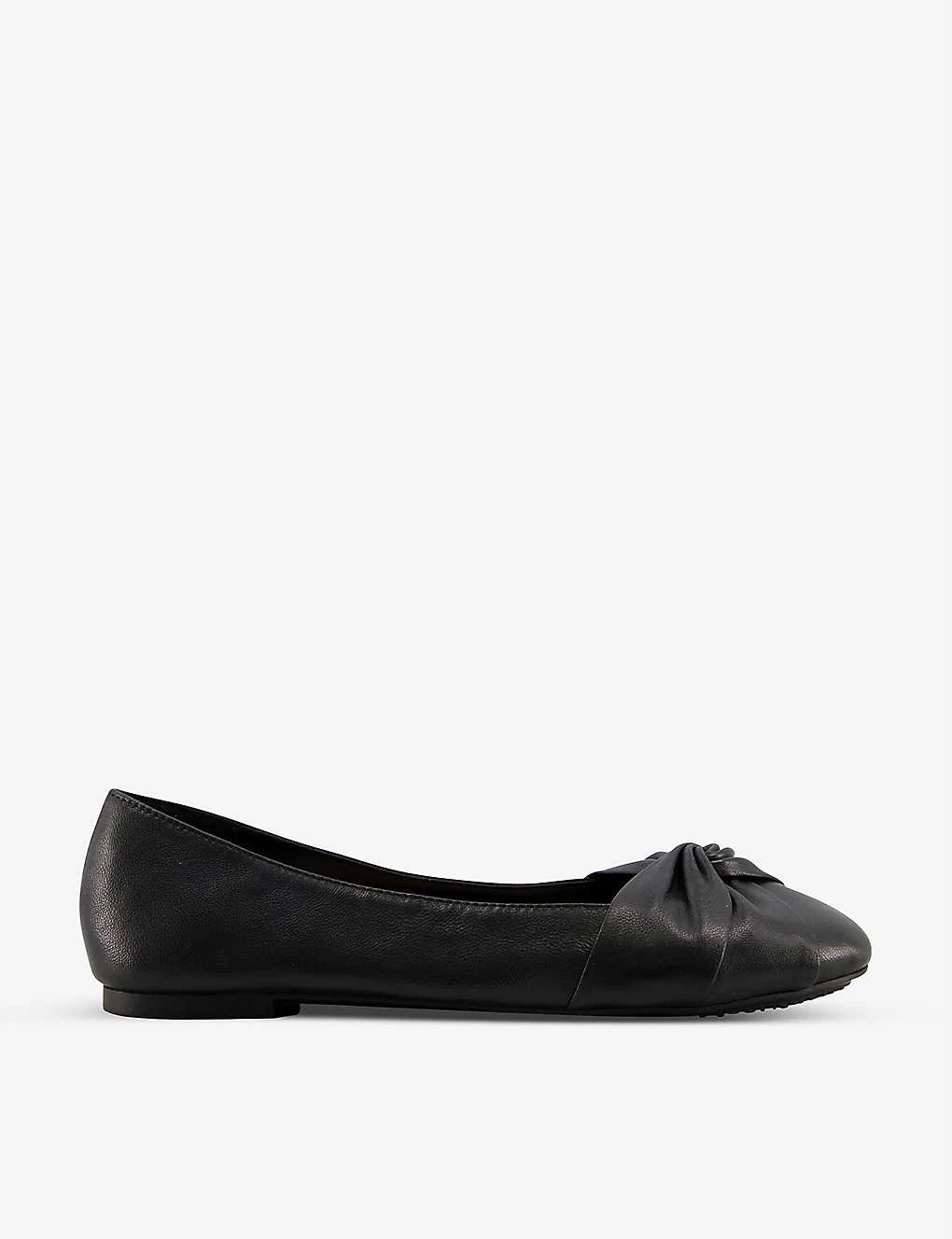 DUNE Hanson Twist-knot Leather Ballet Flats For Womens Black-leather 3 DUNE Hanson Twist-knot Leather Ballet Flats For Womens Black-leather