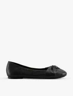 DUNE Hanson Twist-knot Leather Ballet Flats For Womens Black-leather 11 DUNE Hanson Twist-knot Leather Ballet Flats For Womens Black-leather -Dune London Sales Store unnamed file 778